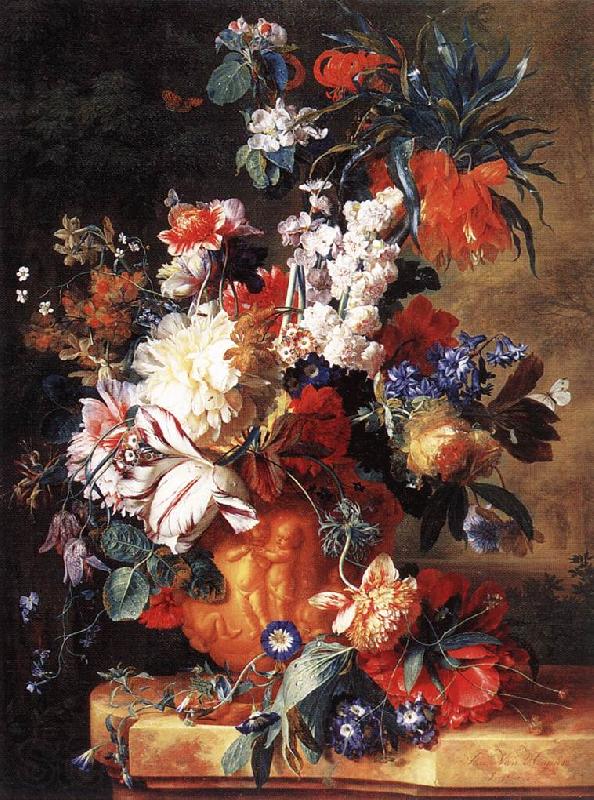 HUYSUM, Jan van Bouquet of Flowers in an Urn sf Norge oil painting art